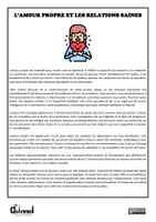 Aperçu - Feuilles d'exercices - L’AMOUR PROPRE ET LES RELATIONS SAINES : Lecture - Page 1