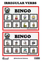 Vista previa - Juegos / Gamificación - 100 IRREGULAR VERBS: Bingo Game (Colour and B&W) - página 2