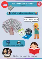 Aperçu - Jeux - 100 IRREGULAR VERBS: Bingo Game (Colour and B&W) - Page de couverture