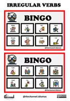 Aperçu - Jeux - 100 IRREGULAR VERBS: Bingo Game (Colour and B&W) - Page 3