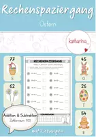 Vorschau - Arbeitsblätter - Rechenspaziergang: Ostern (Zahlenraum 100) - Deckblatt