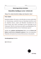 Vorschau - Arbeitsblätter - Materialgestütztes Schreiben Künstliche Intelligenz in der Arbeitswelt - Deckblatt