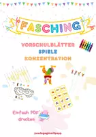 Vorschau - Arbeitsblätter - Fasching Vorschulblätter Karneval Bastelvorlagen - Deckblatt