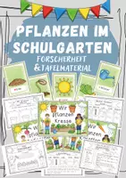 Vorschau - Arbeitsblätter - Radieschen Kresse Karotten im Schulgarten - Tafelmaterial und Forscherheft - Deckblatt