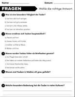 Vorschau - Arbeitsblätter - Die Taube: Leseverständnis und Kreuzworträtsel mit Lösungen - Seite 2