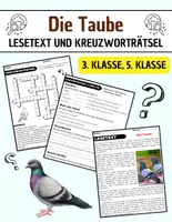 Vorschau - Arbeitsblätter - Die Taube: Leseverständnis und Kreuzworträtsel mit Lösungen - Deckblatt