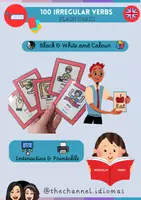 Aperçu - Jeux - 100 IRREGULAR VERBS: Flash Cards (Colour and B&W) - Page de couverture