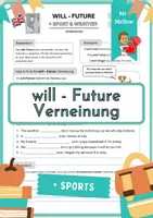 Vorschau - Arbeitsblätter - Will - Future: Verneinung mit Wortfeld Sport & Wetter - Deckblatt