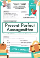 Vorschau - Arbeitsblätter - Present Perfect: Aussagen mit Wortfeld Pets & Animals - Deckblatt