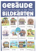 Vorschau - Präsentationen/Tafelbilder - Gebäude und Einrichtungen in der Stadt Bildkarten für Deutsch als Zweitsprache - Deckblatt