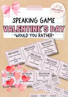 Vorschau - Spiele - Valentine´s Day | would you rather game | Speaking Game - Deckblatt