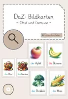 Vorschau - Bildkarten - DaZ Bildkarten - Obst und Gemüse - Deckblatt