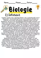 Vorschau - Unterrichtsreihen - Insekten als Schädlinge und Nützlinge Informationen und Arbeitsblätter - Seite 1