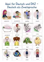Vista previa - Decoración del aula - tarjetas de vocabulario en alemán para aprender contrarios Deutsch Gegenteile Bildkarten - página 3