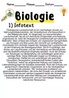 Vorschau - Unterrichtsreihen - Ökologische Landwirtschaft Informationen und Arbeitsblätter - Seite 1