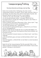 Vorschau - Spiele - Lesespaziergang Frühling Lesen 1. Klasse, 2. Klasse, Grundschrift (Word und PDF) - Seite 1