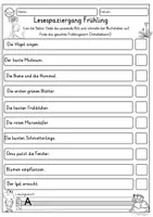Vorschau - Spiele - Lesespaziergang Frühling Lesen 1. Klasse, 2. Klasse, Grundschrift (Word und PDF) - Seite 2