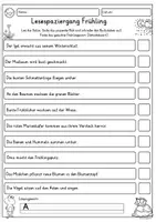 Vorschau - Spiele - Lesespaziergang Frühling Lesen 1. Klasse, 2. Klasse, Grundschrift (Word und PDF) - Seite 3