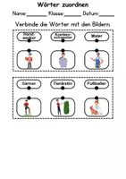 Vorschau - Arbeitsblätter - Wörter zuordnen Berufe, Wortschatz - DaZ/DaF, Deutsch - Seite 3