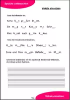 Vorschau - Arbeitsblätter - Selbstlaute | Arbeitsblätter Klasse 2 Deutsch - Seite 3