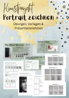 Vorschau - Unterrichtsreihen - Portrait/Porträt zeichnen - mit Vorübungen - Deckblatt