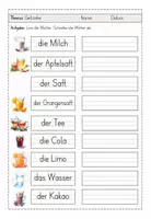 Vorschau - Arbeitsblätter - DaZ Material - Getränke - Seite 3