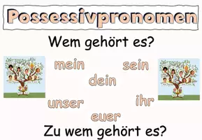 Vorschau - Präsentationen/Tafelbilder - Possessivpronomen Präsentation zur Einführung der Grammatik - "Meine Familie" DaZ - Seite 1