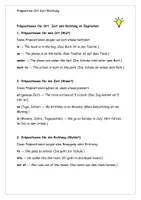 Vorschau - Arbeitsblätter - Die wichtigsten englischen Präpositionen Aufgaben Lösung - Seite 1