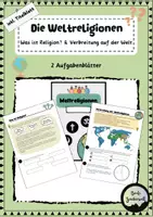 Vorschau - Arbeitsblätter - Materialpaket: Weltreligionen - Übersicht und Stationsarbeit - Deckblatt