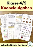 Vorschau - Arbeitsblätter - Knobelaufgaben für Schnelle - Knobeln Klasse 4 / 5 - Deckblatt