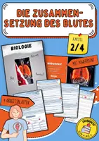 Vorschau - Arbeitsblätter - Die Zusammensetzung des Blutes (Bestandteile des Blutes: Blutplasma, Rote Blutkörperchen, Weiße Blutkörperchen, Blutplättchen: Aufgaben und Funktionen im Körper) - Deckblatt