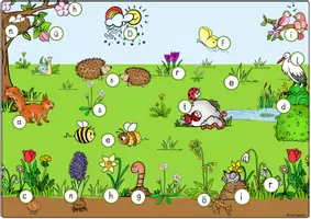 Vorschau - Unterrichtsreihen - Lesespur Frühling, Lesen Klasse 1, 2, 3, 4, Frühblüher und Tiere - Seite 1