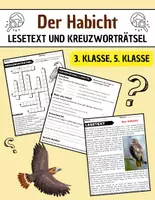 Vorschau - Arbeitsblätter - Der Habicht: Leseverständnis und Kreuzworträtsel mit Lösungen - Deckblatt