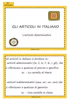 Aperçu - Cartes / Images - "L' articolo determinativo" en italien - Page 1
