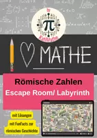 Vorschau - Arbeitsblätter - Escape Room Römische Zahlen (Klasse 4/5) – Mit Lösungen | Labyrinth durch das antike Rom – Der Weg zu Tiberius’ Mutter - Deckblatt