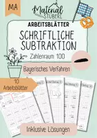 Vorschau - Arbeitsblätter - Schriftliche Subtraktion im Zahlenraum 100 - bayerisches Verfahren - Arbeitsblätter - Deckblatt