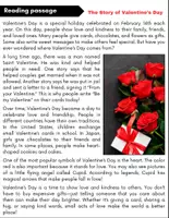 Vorschau - Arbeitsblätter - VALENTINE'S DAY : Reading Comprehension and Crossword Puzzles with Answers. - Seite 1