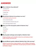 Vorschau - Arbeitsblätter - VALENTINE'S DAY : Reading Comprehension and Crossword Puzzles with Answers. - Seite 3