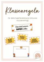 Vorschau - Poster - Klassenregeln Superhelden - inklusive Klassenvertrag - Deckblatt