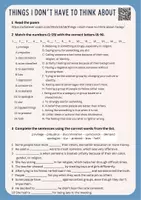 Vorschau - Arbeitsblätter - Things I don't have to think about - Poem about Privileges #demokratiestärken - Deckblatt