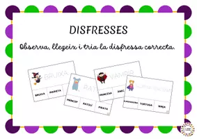 Vista previa - Tarjetas / Manipulativos - Disfresses: observa, llegeix i tria - Portada