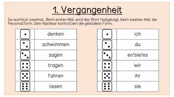 Vorschau - Spiele - Würfelspiel 1. Vergangenheit - Deckblatt
