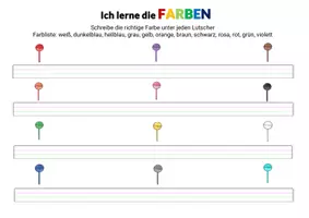 Aperçu - Feuilles d'exercices - Apprendre les couleurs en allemand (A1) - Page 2