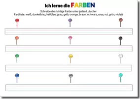 Aperçu - Feuilles d'exercices - Apprendre les couleurs en allemand (A1) - Page de couverture