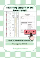 Vorschau - Stundenentwürfe - Unterrichtsentwurf ESE Förderschwerpunkt Partnerarbeit Bewerbung - Deckblatt