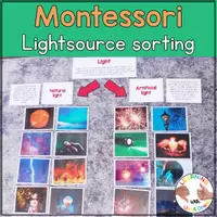 Voorbeeld - Sources of Light sorting activity | Natural vs artificial | Montessori science - Voorblad