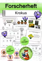 Vorschau - Arbeitsblätter - Forscherheft Krokus Frühblüher Klasse 1 2 3 4 - Deckblatt
