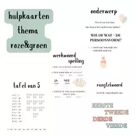 Voorbeeld - Hulpkaarten thema roze&groen - Voorblad