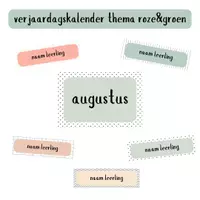 Voorbeeld - Verjaardagskalender thema roze&groen - Voorblad