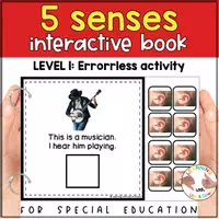 Voorbeeld - Montessori Five senses matching activity | Sense of Hearing adapted book SPED - Voorblad